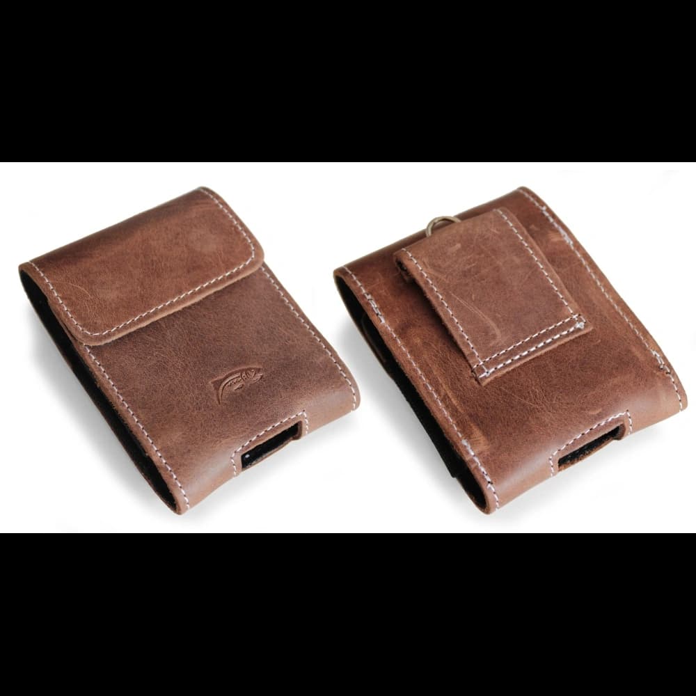 LURESKO HECTOR FLIP M leather neck/pocket/belt loop case for Flip models (vintage brown with white thread) - 6