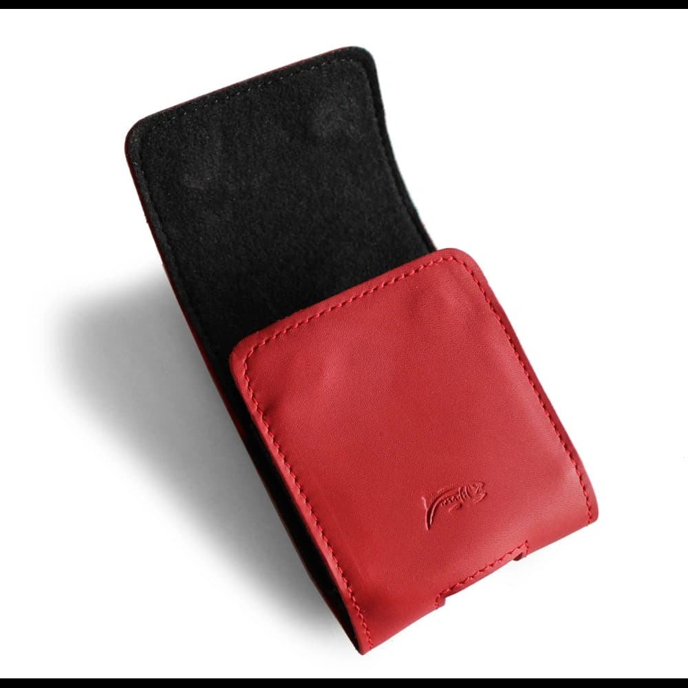 LURESKO HECTOR FLIP M leather neck/pouch/belt loop case for Flip models (red smooth with red thread) - 2