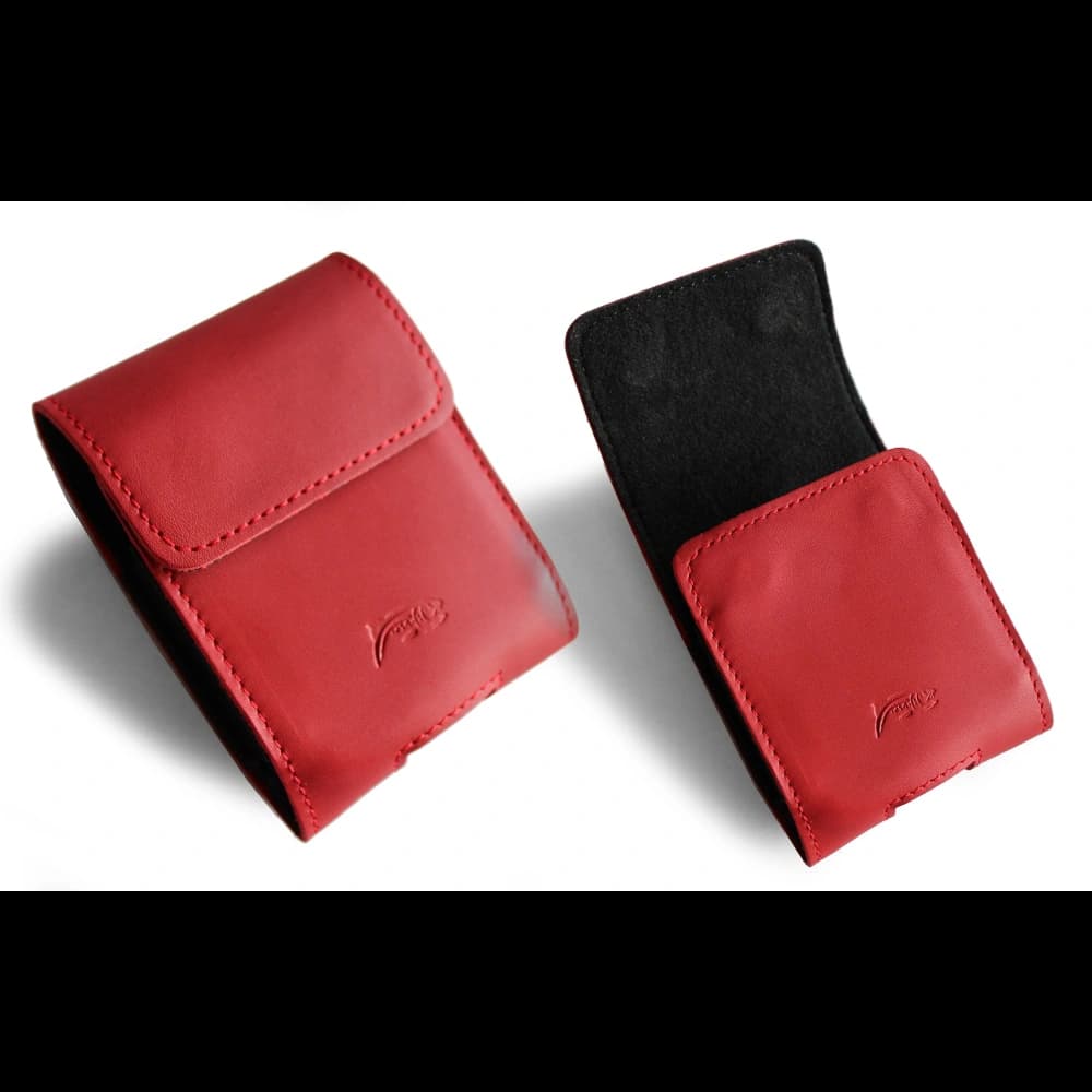 LURESKO HECTOR FLIP M leather neck/pouch/belt loop case for Flip models (red smooth with red thread) - 6