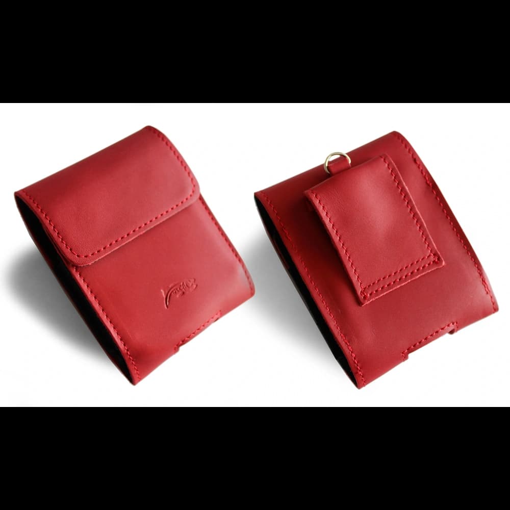 LURESKO HECTOR FLIP M leather neck/pouch/belt loop case for Flip models (red smooth with red thread) - 7