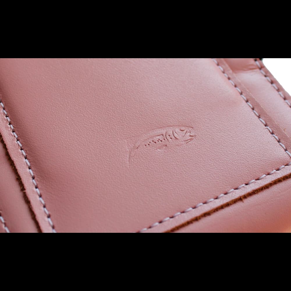 LURESKO HECTOR XXL leather neck case / belt case / loop case vertical 167x78x10mm (smooth pink with white thread) - 10