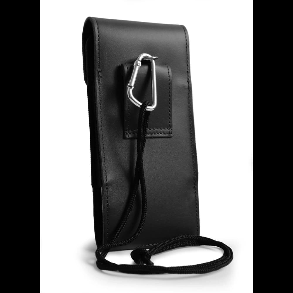 LURESKO HECTOR XXL leather neck case / belt case / loop case / vertical holster 167x78x10mm (black smooth with black thread) - 4