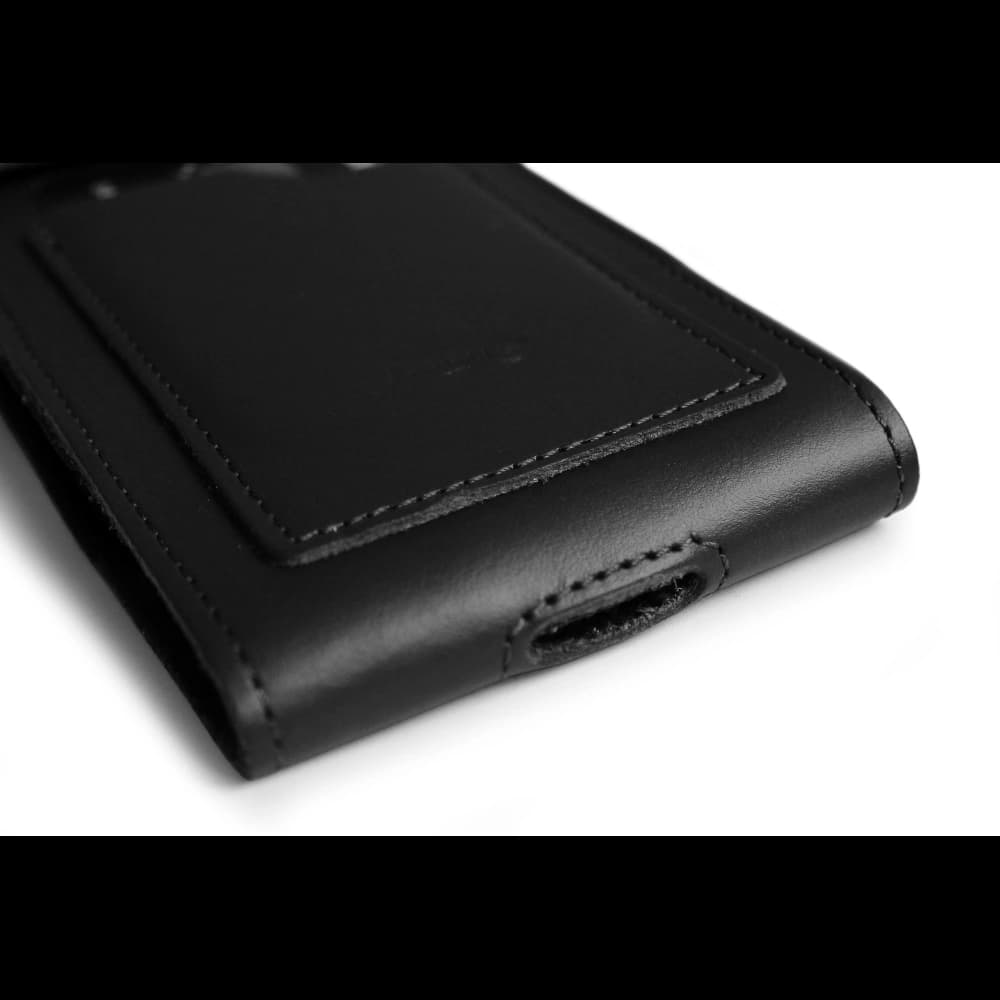 LURESKO HECTOR XXL leather neck case / belt case / loop case / vertical holster 167x78x10mm (black smooth with black thread) - 7