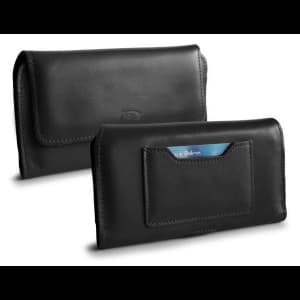 Skórzane etui ochronne LURESKO ELLA XXL na telefon - 170x85x12 / do torebki plecaka (czarny)