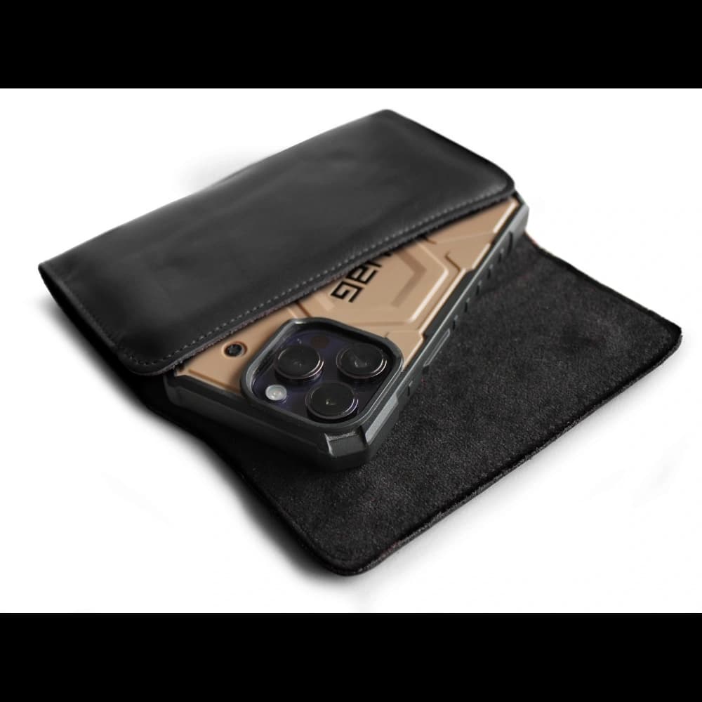 LURESKO ELLA XXL leather protective case for phone - 170x85x12 / for handbag backpack (black) - 3