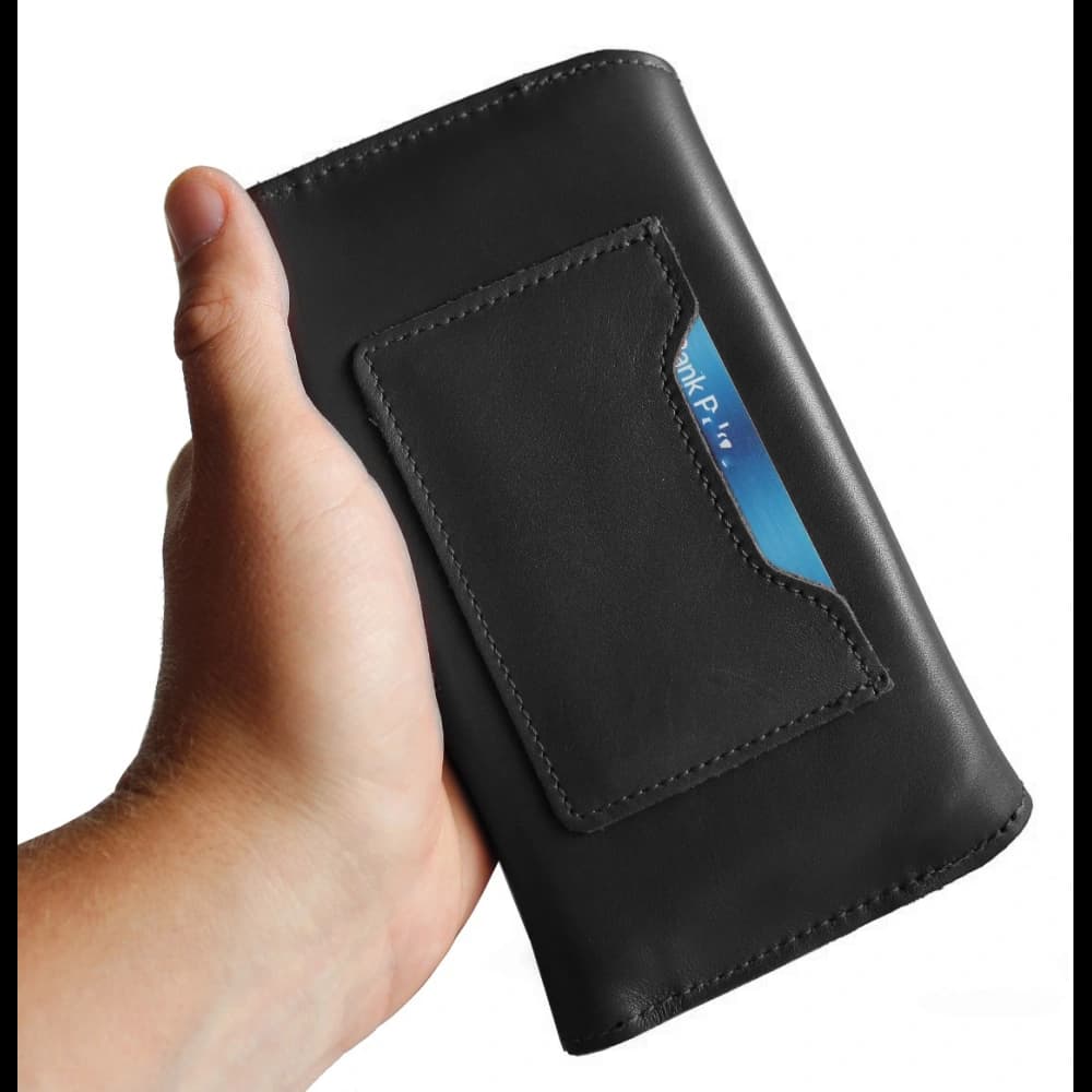 LURESKO ELLA XXL leather protective case for phone - 170x85x12 / for handbag backpack (black) - 9