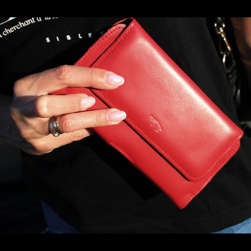 LURESKO ELLA XXL leather protective case for phone - 170x85x12 / for handbag backpack (black) - 12