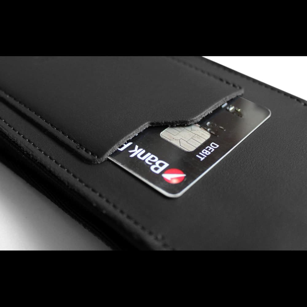 LURESKO HECTOR XXL leather neck case / belt case / loop case / vertical holster 167x78x10mm (black smooth with black thread) - 11