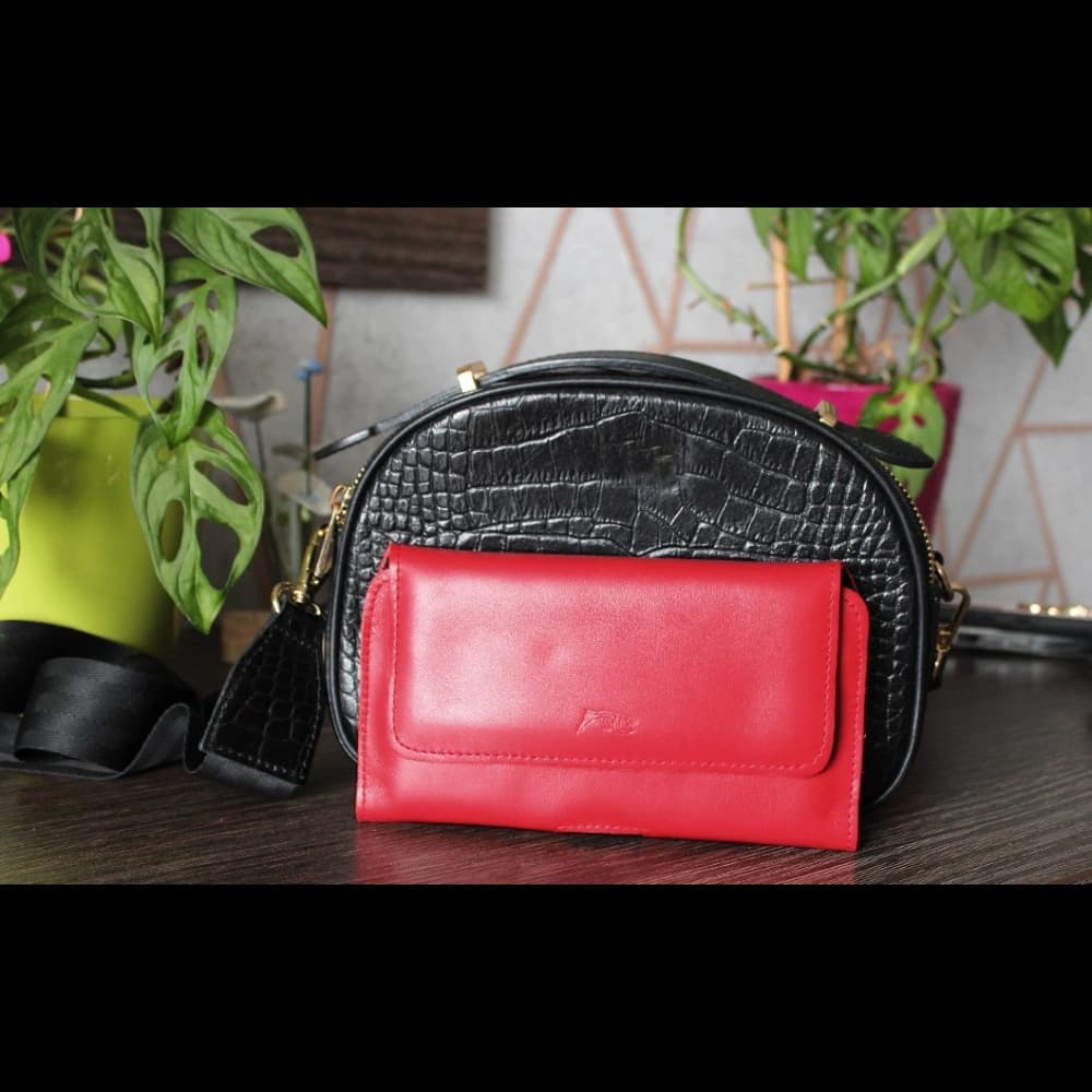 LURESKO ELLA XXL leather protective case for phone - 170x85x12 / for handbag backpack (black) - 14