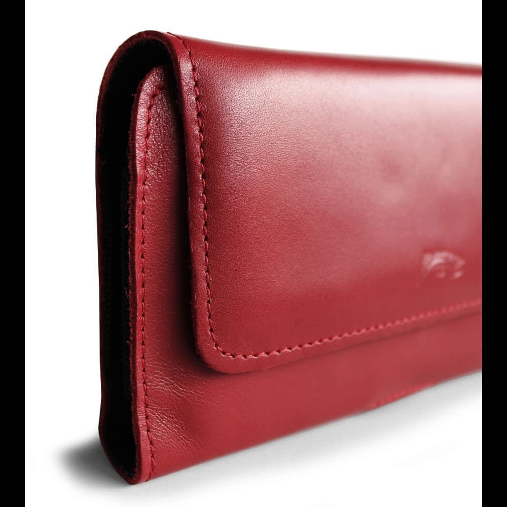 LURESKO ELLA XXL leather protective case for phone - 170x85x12 / for handbag backpack (red) - 3