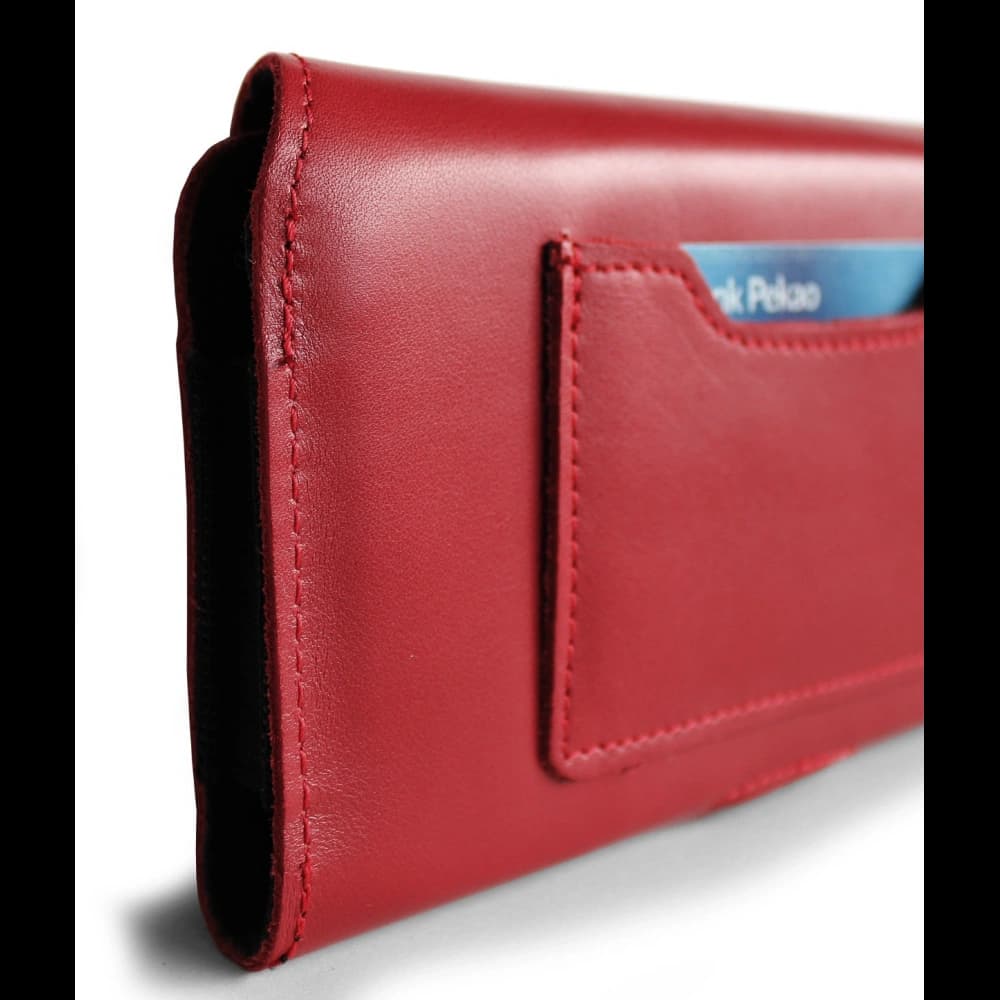 LURESKO ELLA XXL leather protective case for phone - 170x85x12 / for handbag backpack (red) - 4