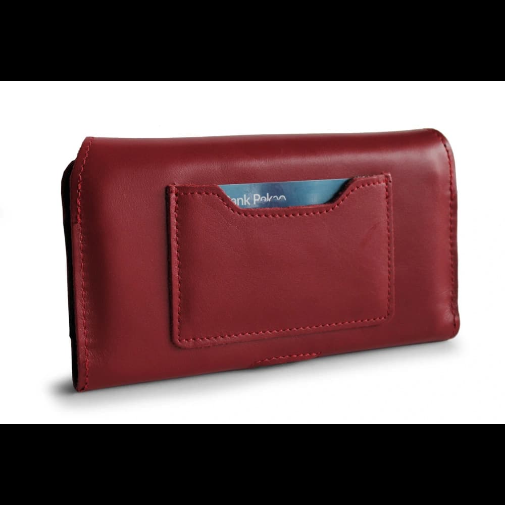 LURESKO ELLA XXL leather protective case for phone - 170x85x12 / for handbag backpack (red) - 5