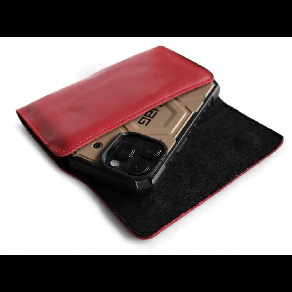 LURESKO ELLA XXL leather protective case for phone - 170x85x12 / for handbag backpack (red) - 7