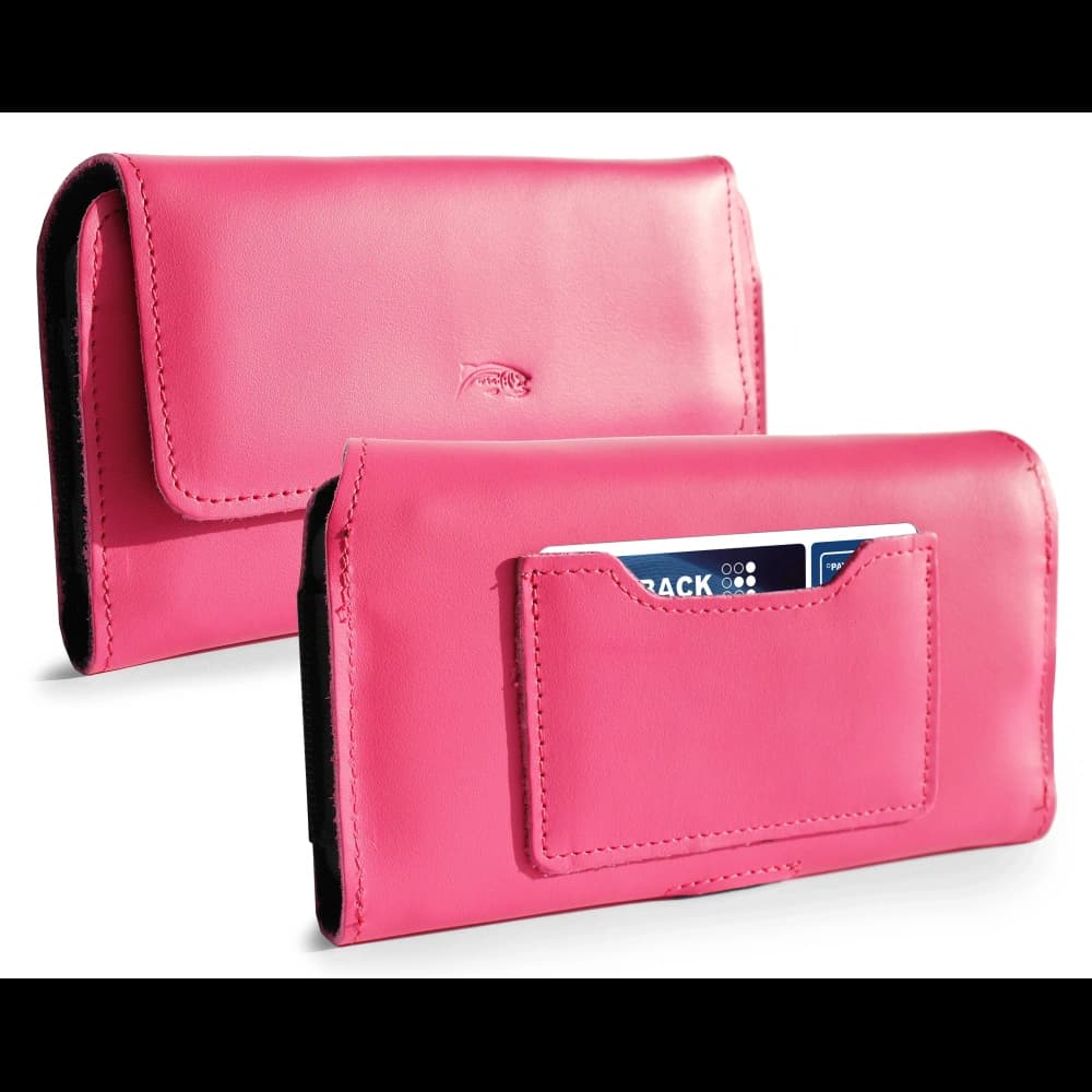 LURESKO ELLA XXL leather protective case for phone - 170x85x12 / for handbag backpack (pink) - 1