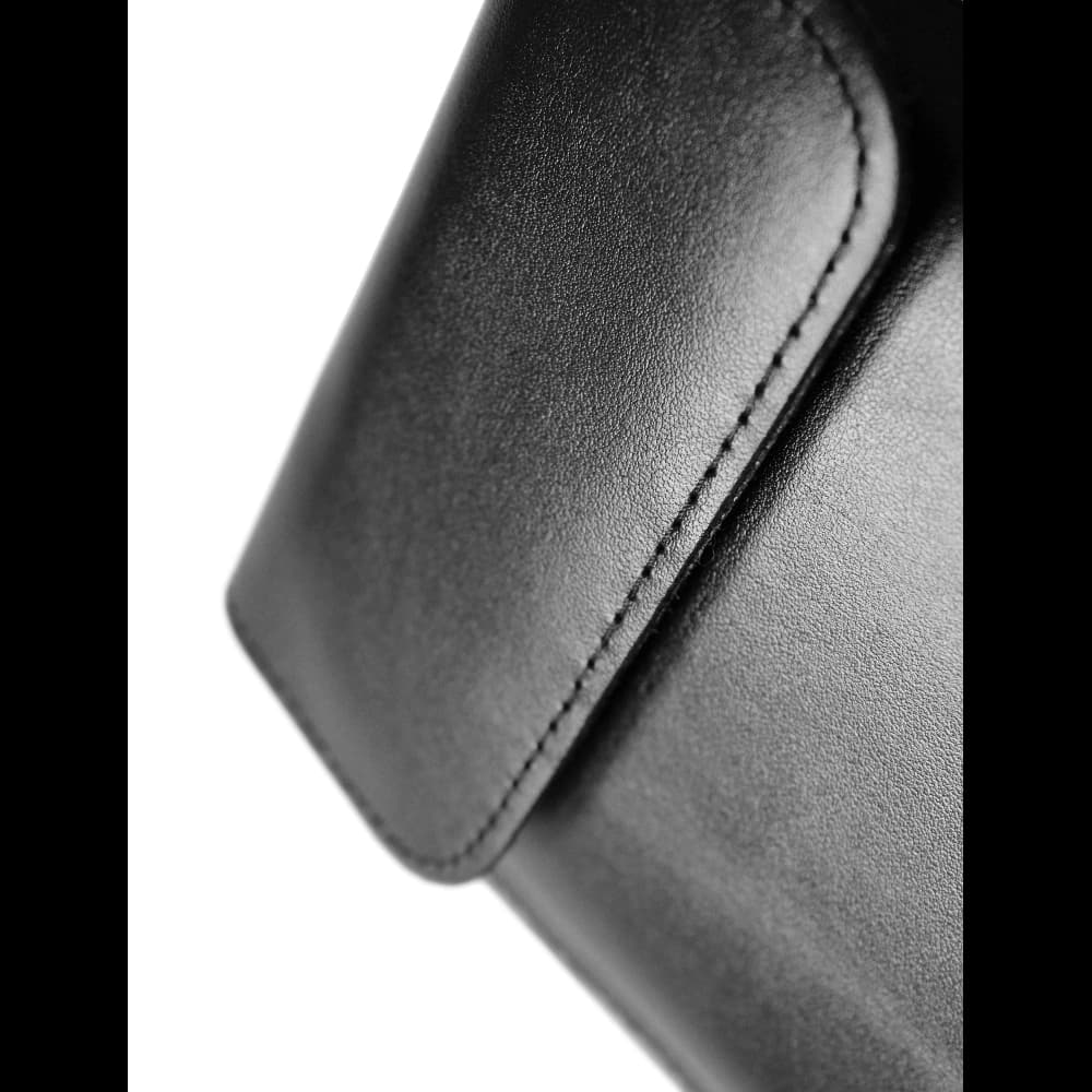 LURESKO CLAYER S leather case for ebook 162x113x9mm (magnet) (black smooth with black thread) - 5