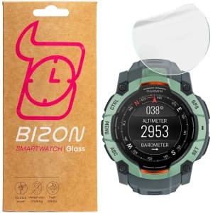 Bizon Glas Uhr Hydrogel Garmin Instinct 3 45 mm [2 PACK]