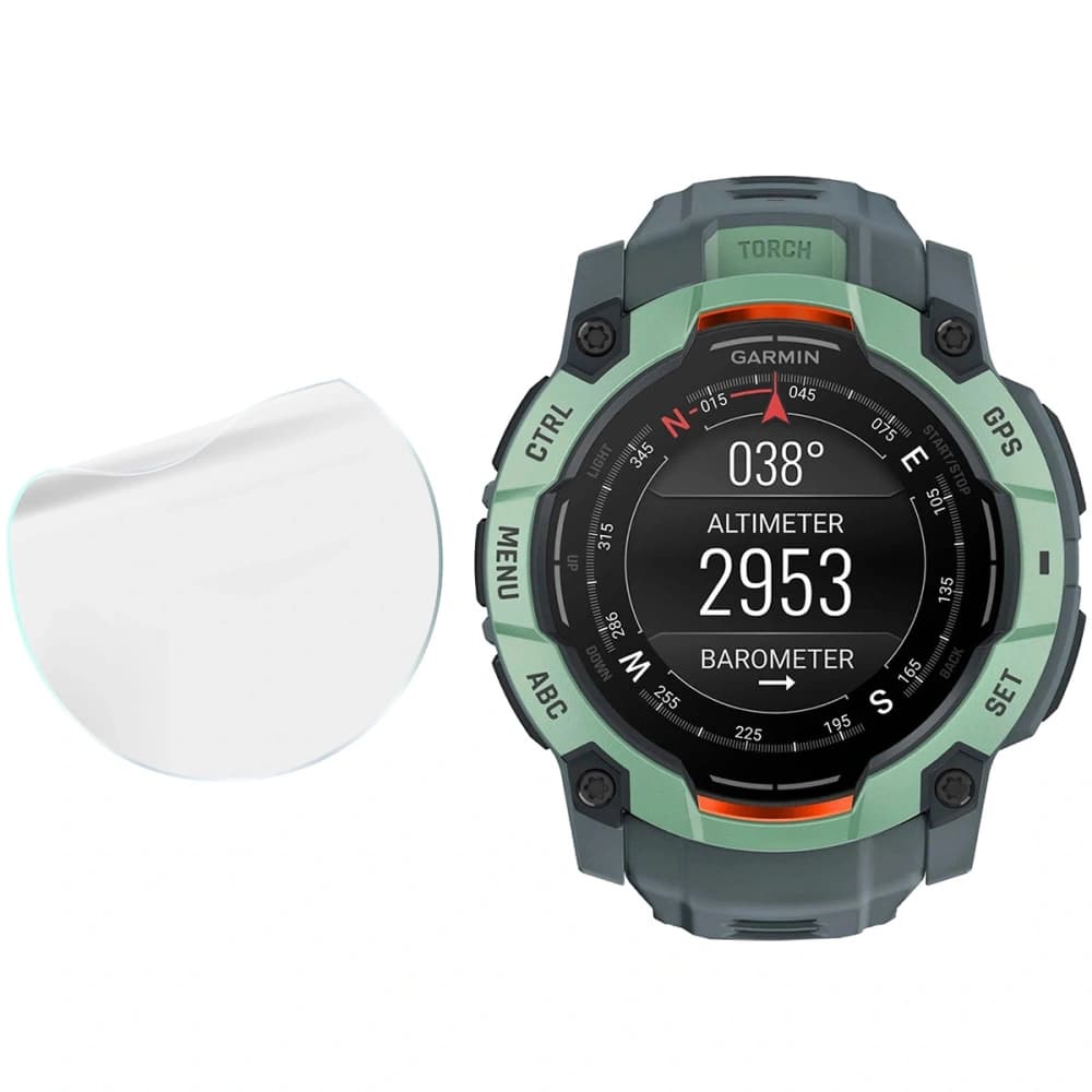 Bizon Glas Uhr Hydrogel Garmin Instinct 3 45 mm [2 PACK] - 4