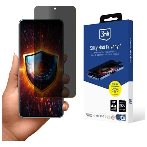 3MK Silky Matt Privacy Xiaomi Redmi Note 14 Pro 5G black