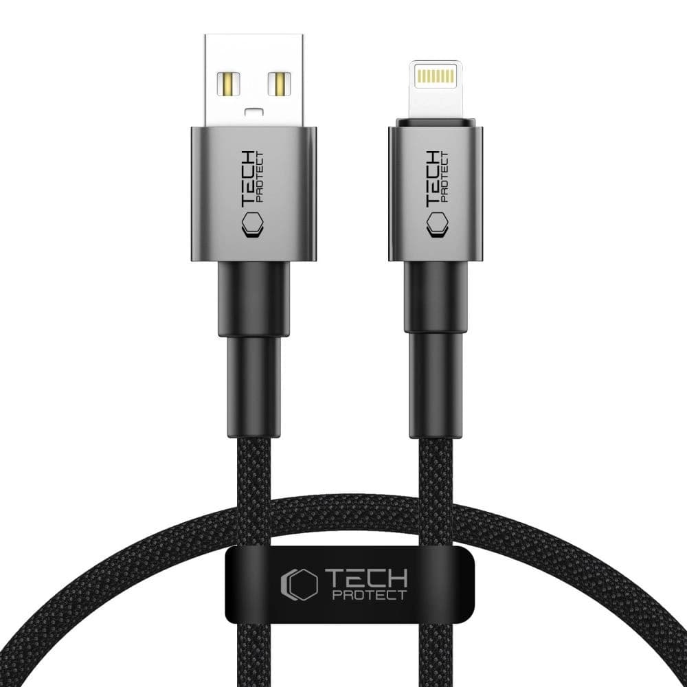 Tech-Protect Ultraboost DNA USB-A / Lightning Cable 12W 2.4A 25cm Iron Grey - 1