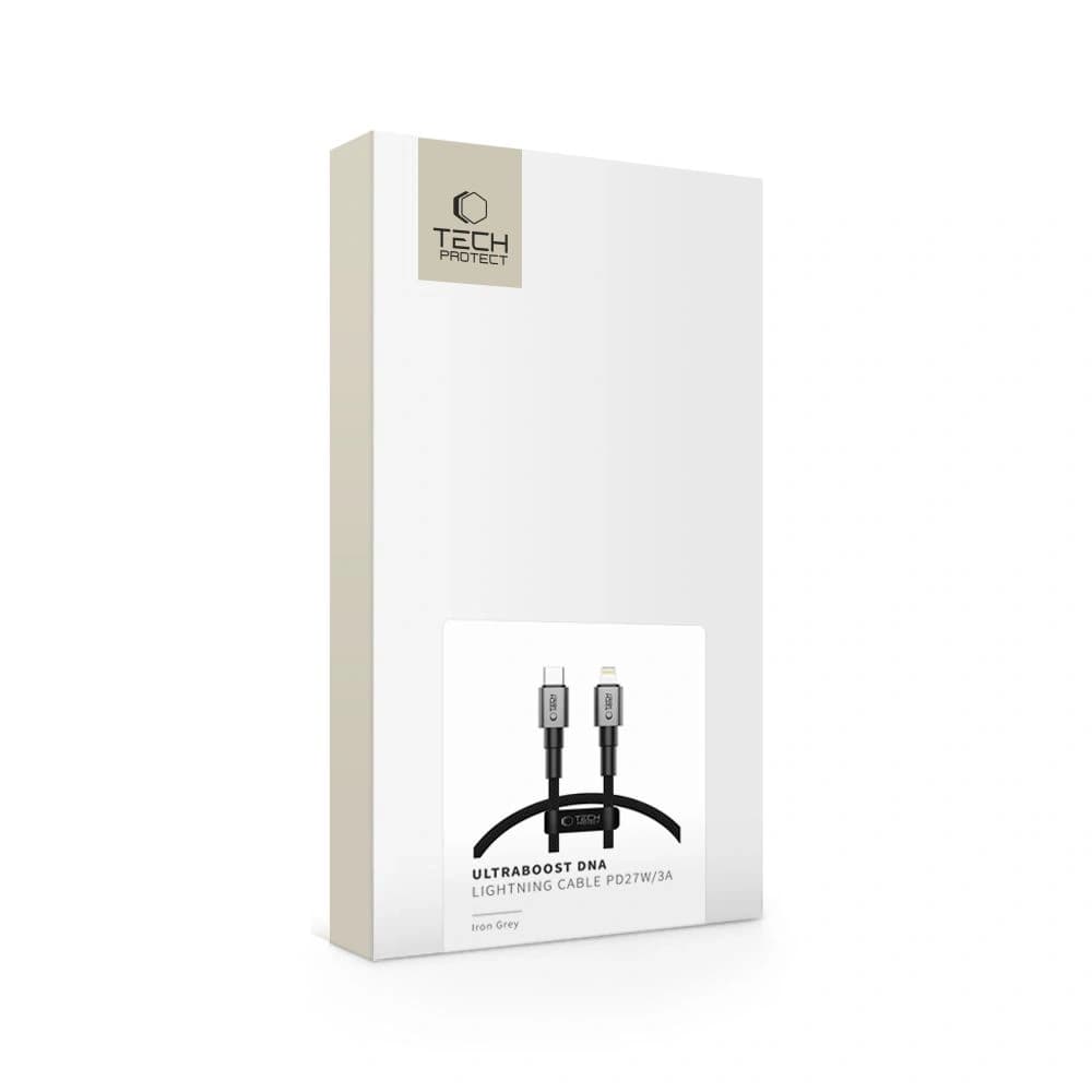Tech-Protect Ultraboost DNA USB-C / Lightning Cable PD 27W / 3A 25cm Iron Grey - 7