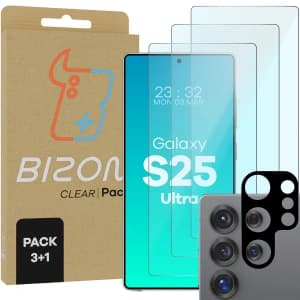 Bizon Clear 2 Pack 3x tempered glass + 1x lens protection Samsung Galaxy S25 Ultra