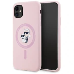 Karl Lagerfeld Silikon Karl&Choupette MagSafe Apple iPhone 11 rosa