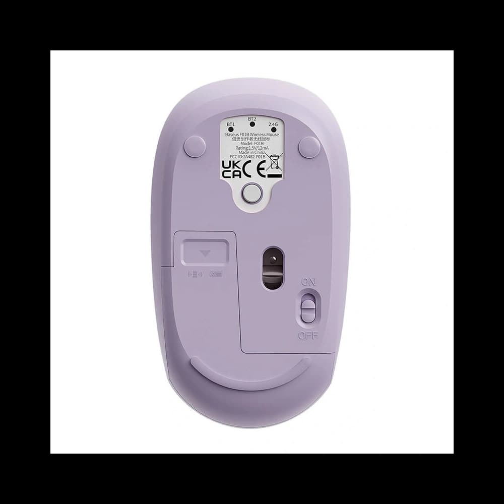 Baseus F01B Tri-Mode 2.4G BT 5.0 1600 DPI Drahtlose Maus (lila) - 3