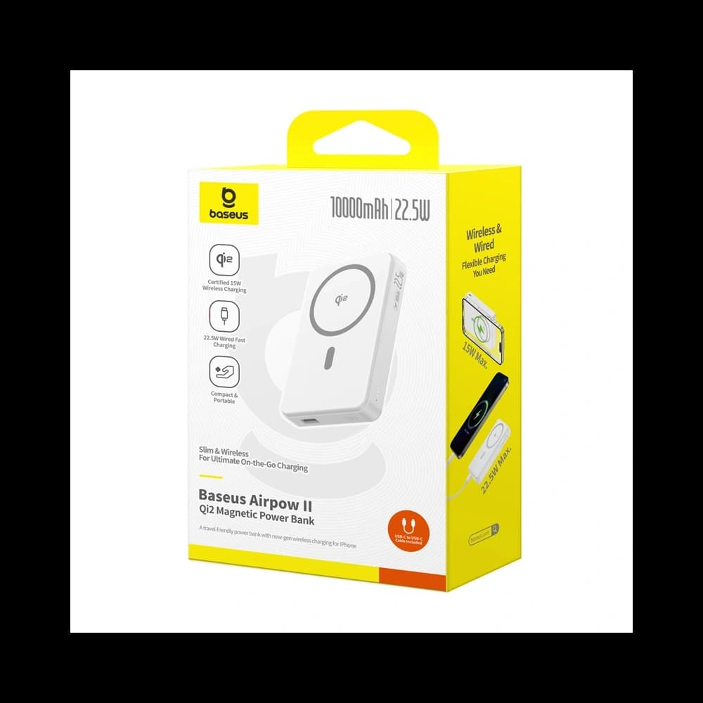 Baseus Airpow2 Qi2 magnetische Powerbank 10000mAh 22.5W (weiß) - 7