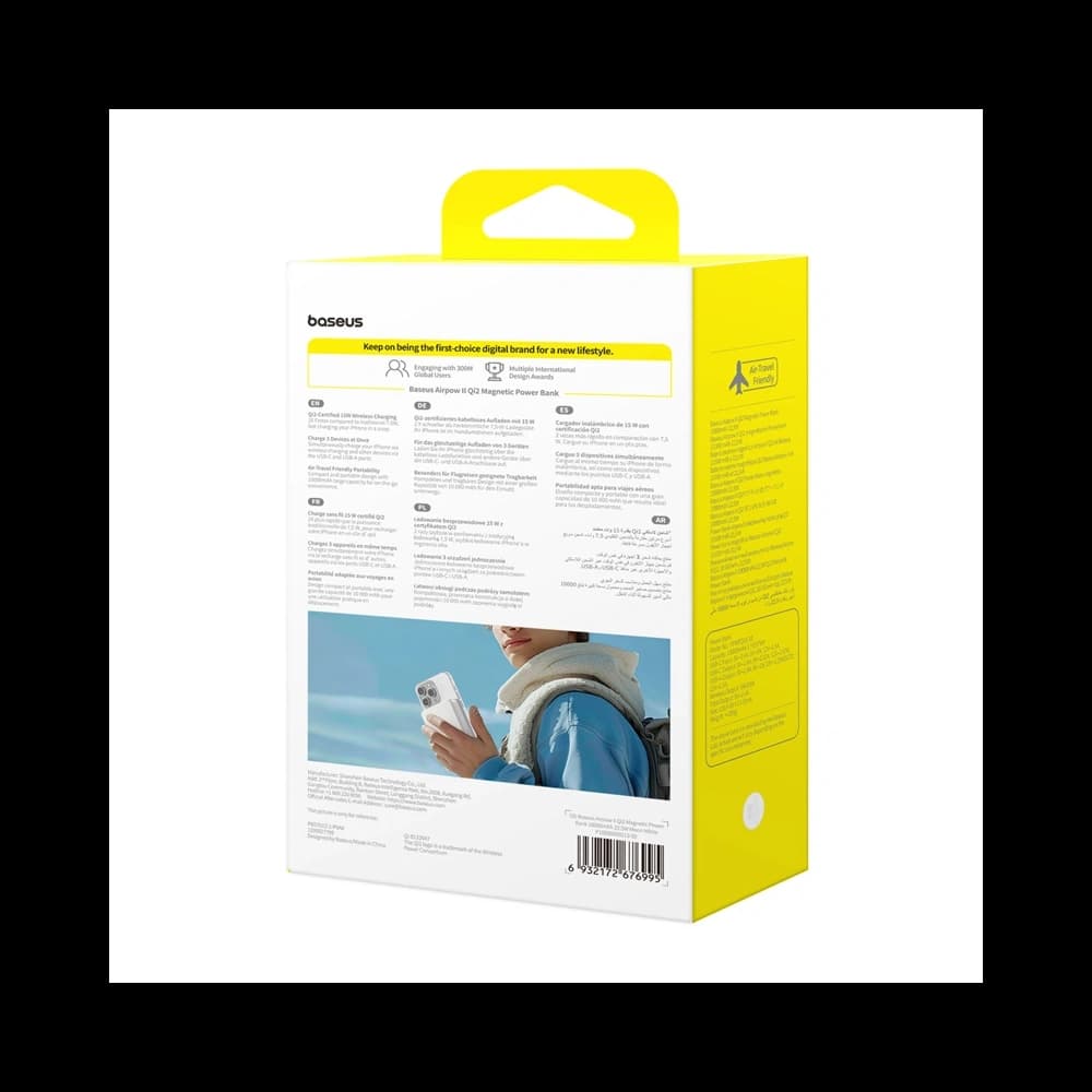 Baseus Airpow2 Qi2 magnetische Powerbank 10000mAh 22.5W (weiß) - 8