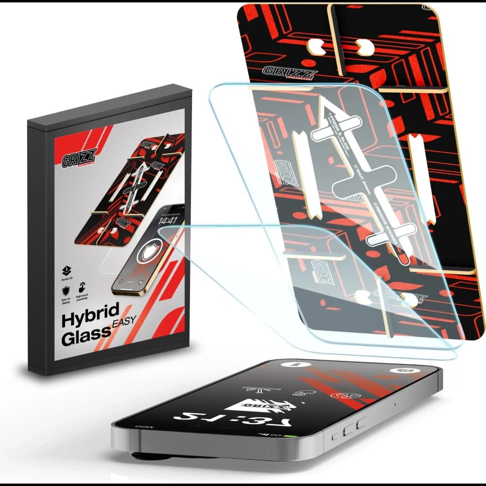 Hybriertes Glas GrizzGlass HybridGlass Easy für Apple iPhone 16 Pro Max [2 PACK] - 1