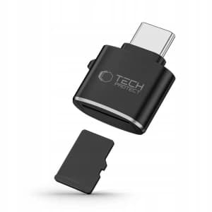 Tech-Protect Ultraboost USB-C / Kartenleser Micro SD/TF Adapter Schwarz