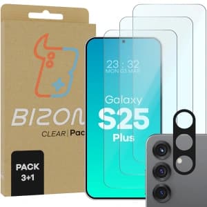 Bizon Clear 2 Pack 3x tempered glass + 1x lens protection Samsung Galaxy S25+ Plus