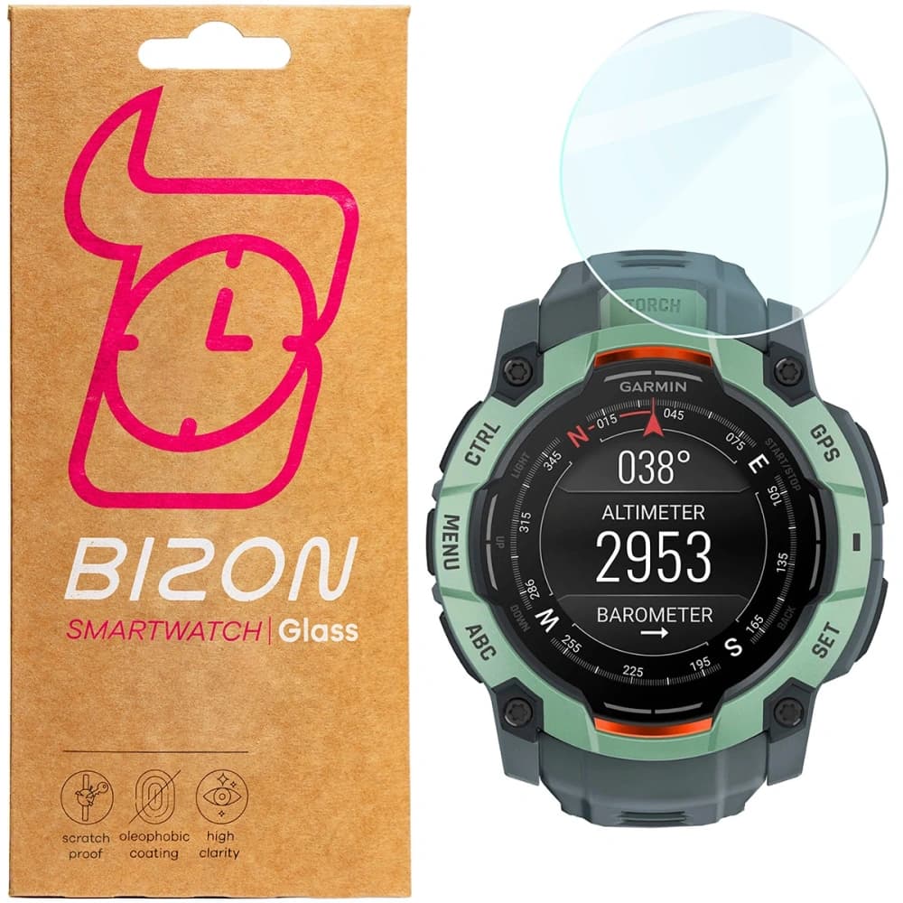 Bizon Glass Watch Clear Garmin Instinct 3 45 mm - 1