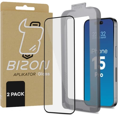 Bizon Glass Aplikator Apple iPhone 15 Pro [2 PACK]