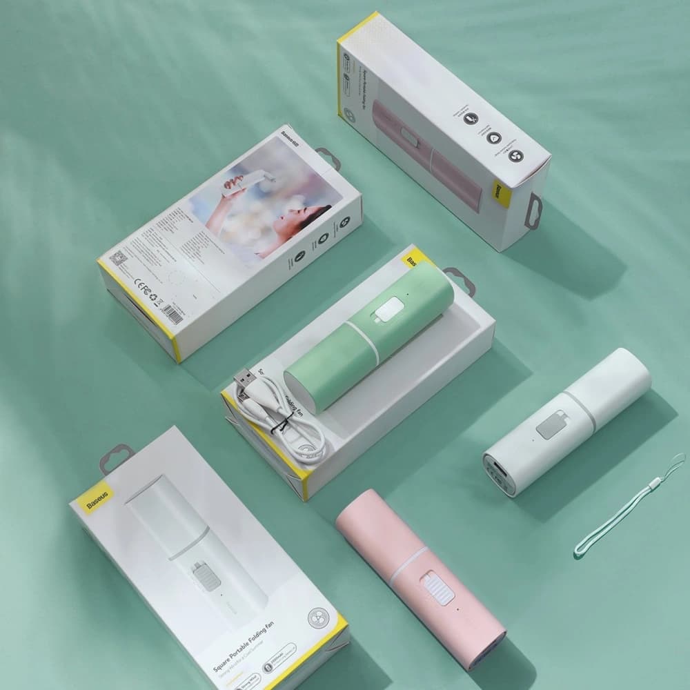 Tragbarer Handventilator Baseus Square (rosa) - 6