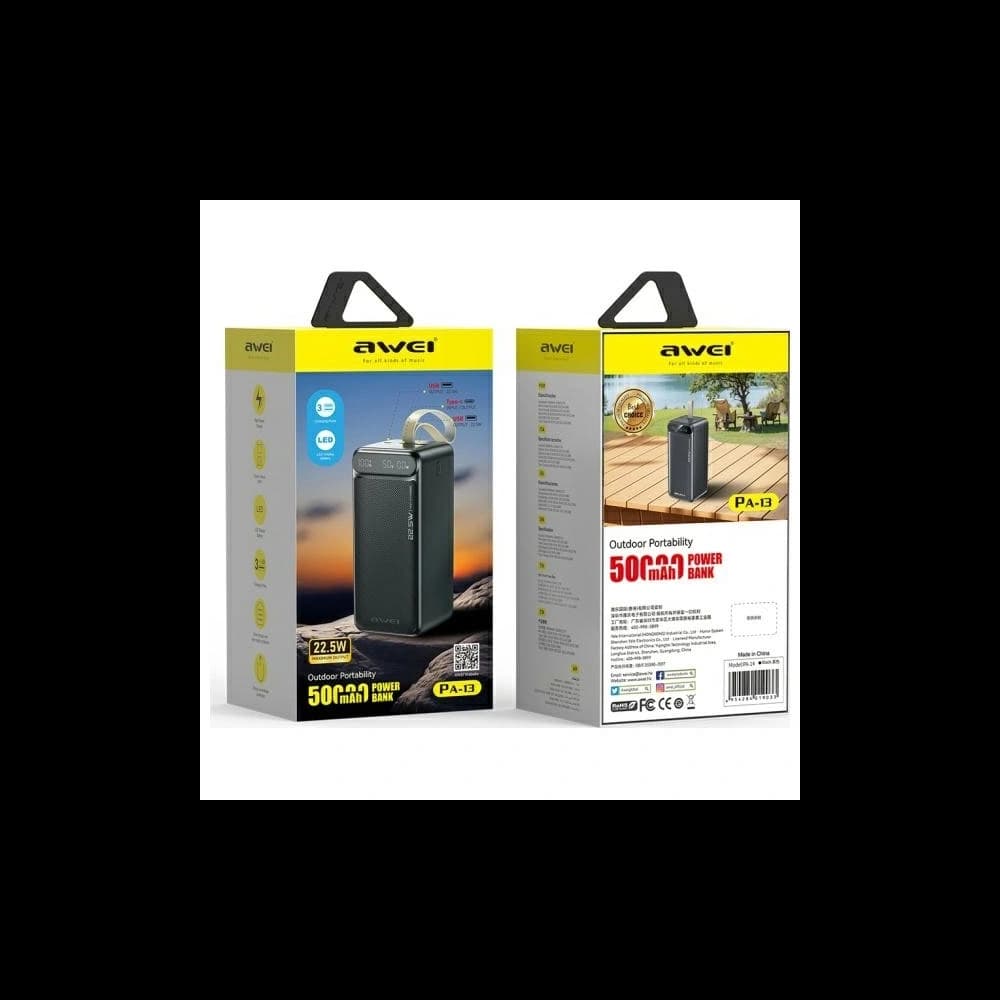 AWEI PA-13 50000mAh 22.5W powerbank black - 2