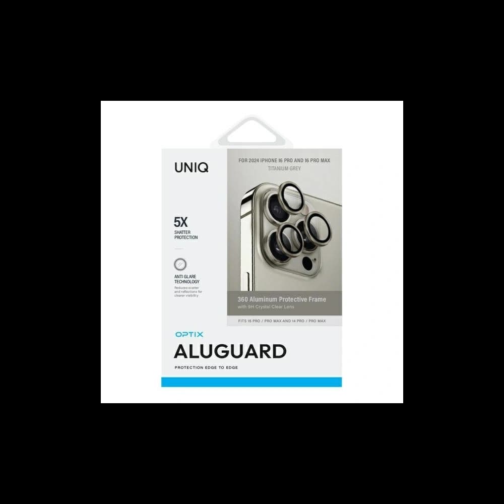 UNIQ Optix Aluminium Camera Lens Protector Apple iPhone 16 Pro / 16 Pro Max titanium grey - 2