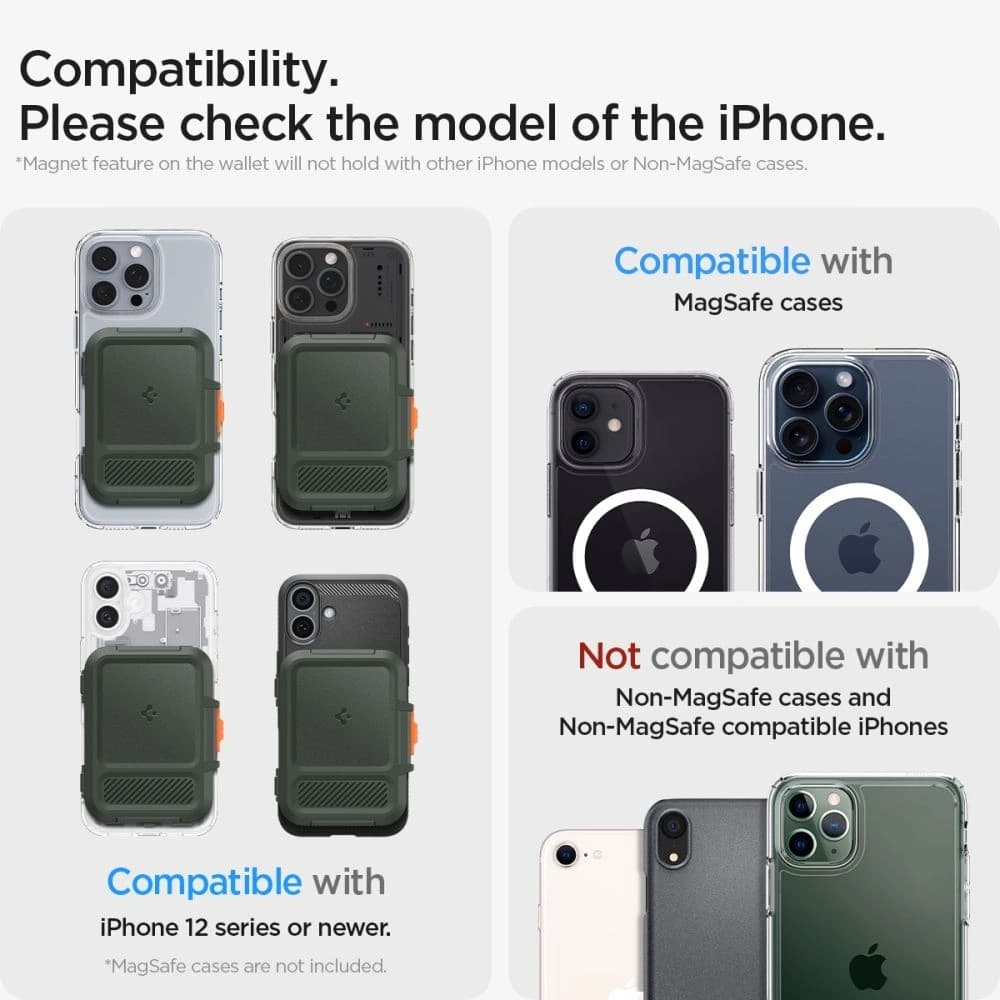 Uchwyt magnetyczny Spigen Lock Fit MagSafe Universal Magnetic Card Holder Military Green - 14