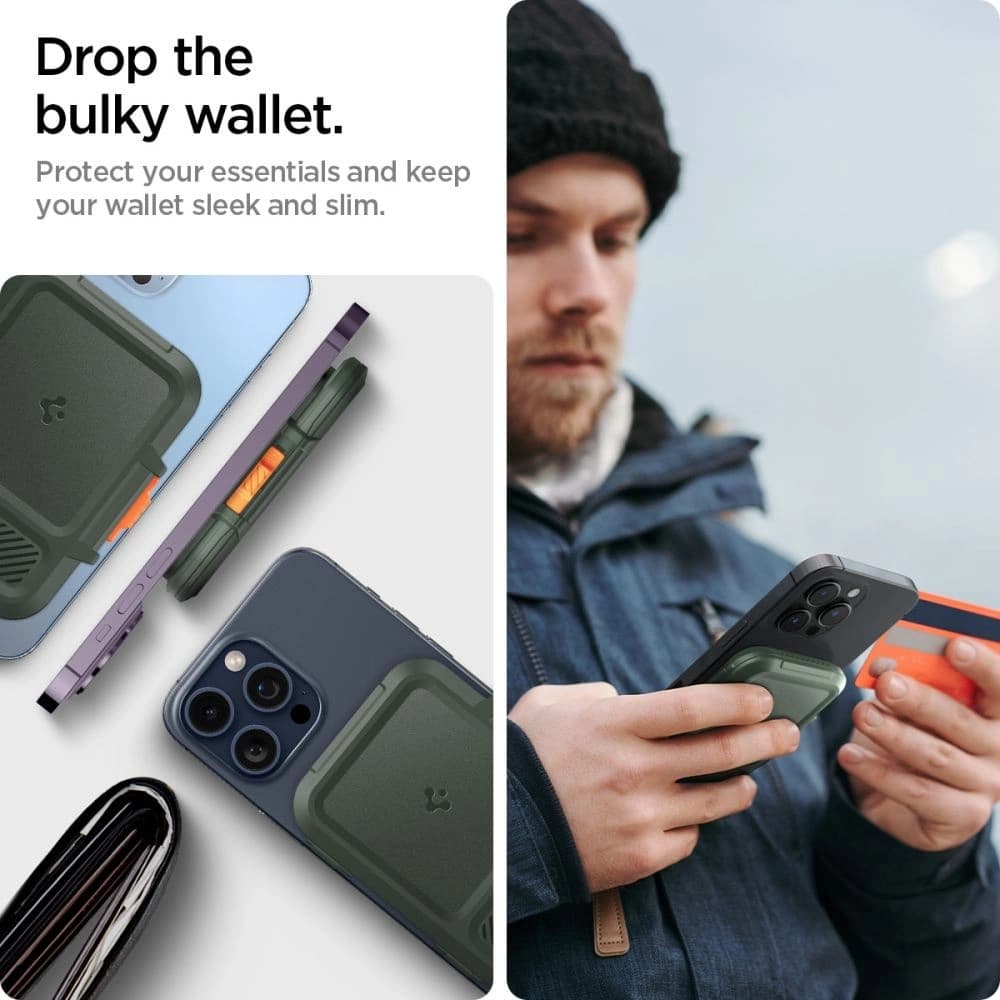 Uchwyt magnetyczny Spigen Lock Fit MagSafe Universal Magnetic Card Holder Military Green - 18