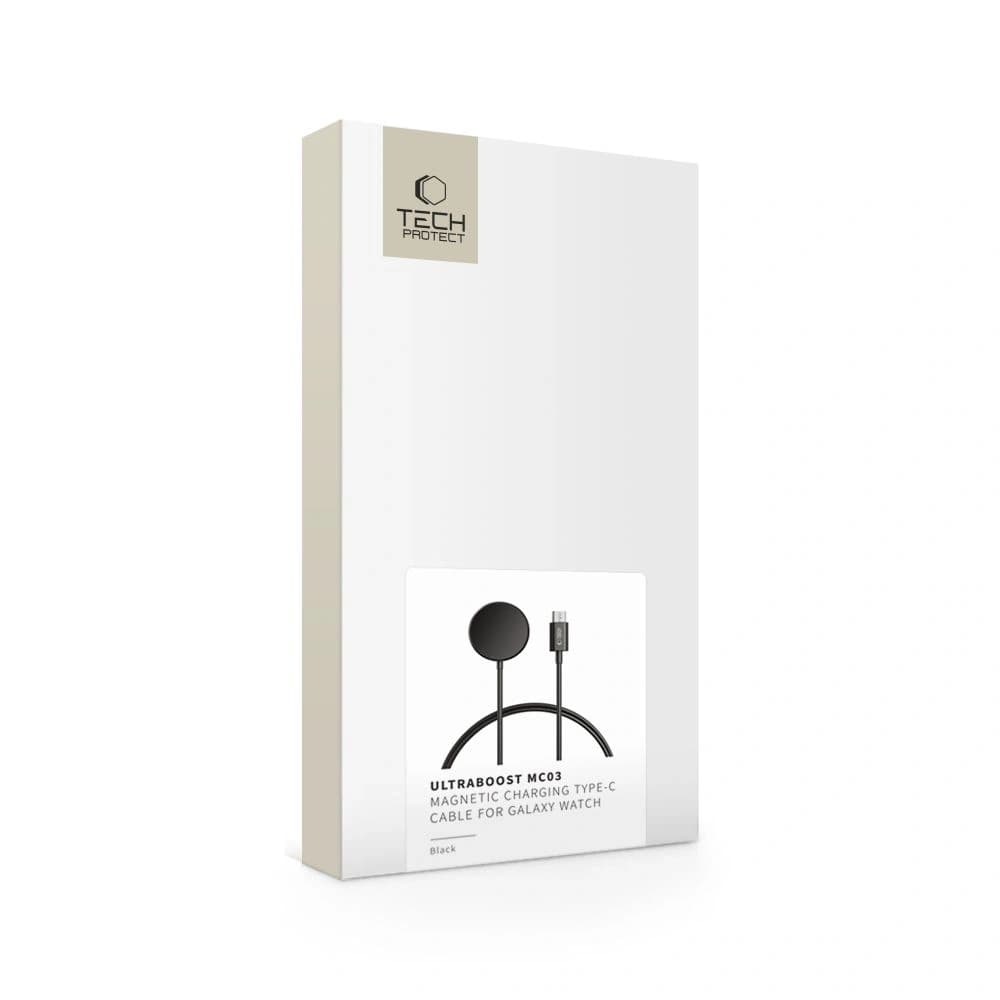 Tech-Protect MC03 Ultraboost Magnetic Charging USB-C Cable 100cm for Samsung Galaxy Watch Black - 3