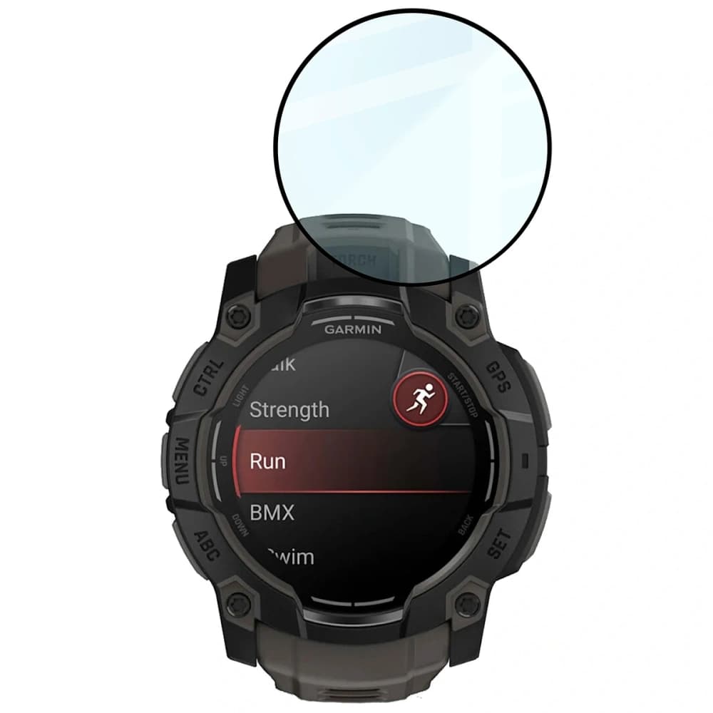 Bizon Glas Uhr Edge Hybrid Garmin Instinct 3 50 mm schwarz - 5