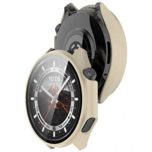 Bizon Case+Glass Watch OnePlus Watch 3 / Oppo Watch X2 beige