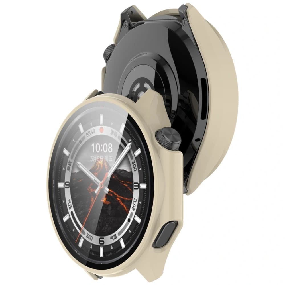 Bizon Case+Glass Watch OnePlus Watch 3 / Oppo Watch X2 beige - 1