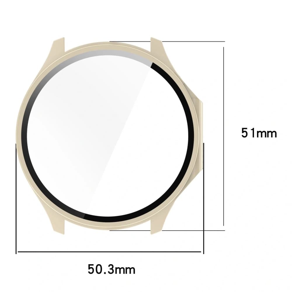 Bizon Case+Glass Watch OnePlus Watch 3 / Oppo Watch X2 beige - 2