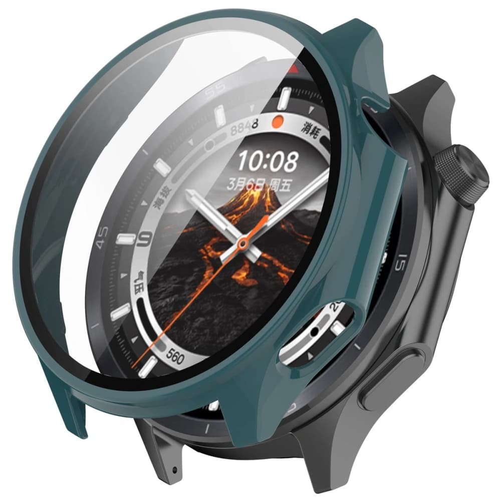 Etui ze szkłem do zegarka Bizon Case+Glass Watch do OnePlus Watch 3 / Oppo Watch X2 zielone - 4