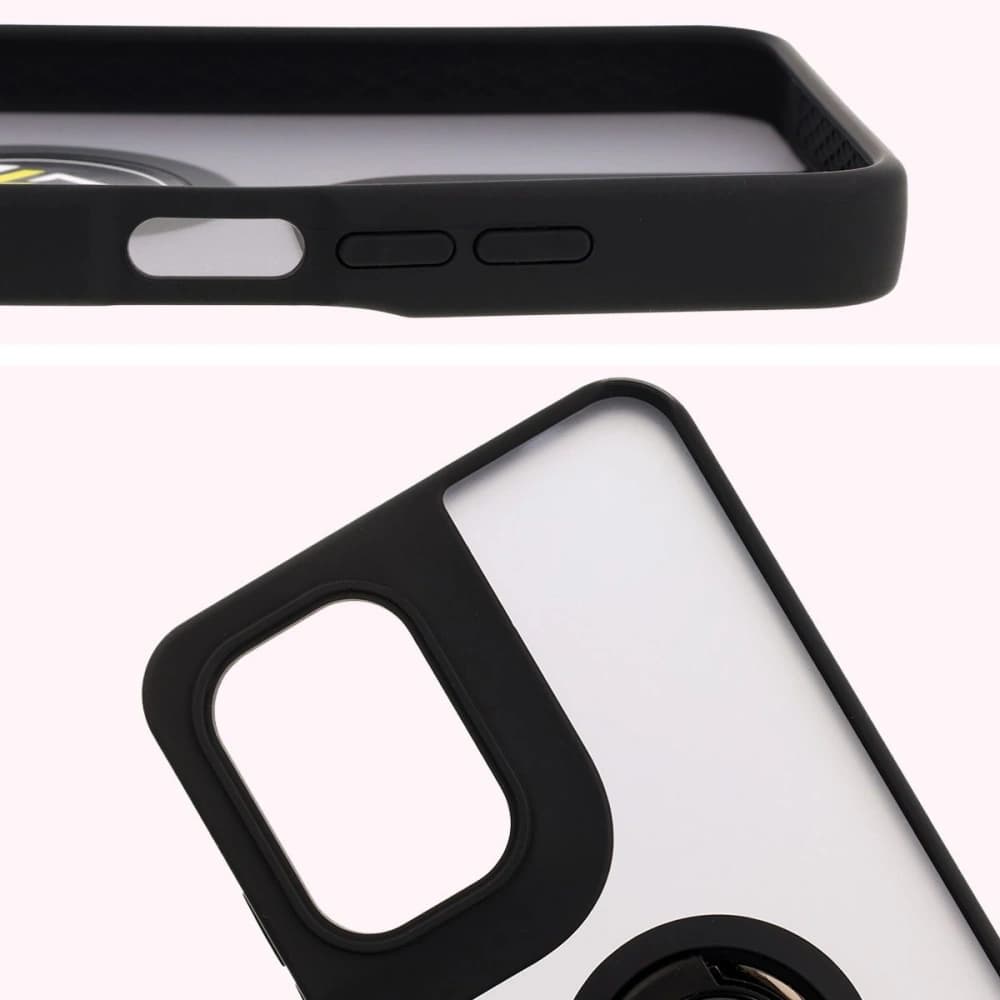 Bizon Case Hybrid Ring Motorola Moto G05 / E15 rauchig mit einem schwarzen Rahmen - 3