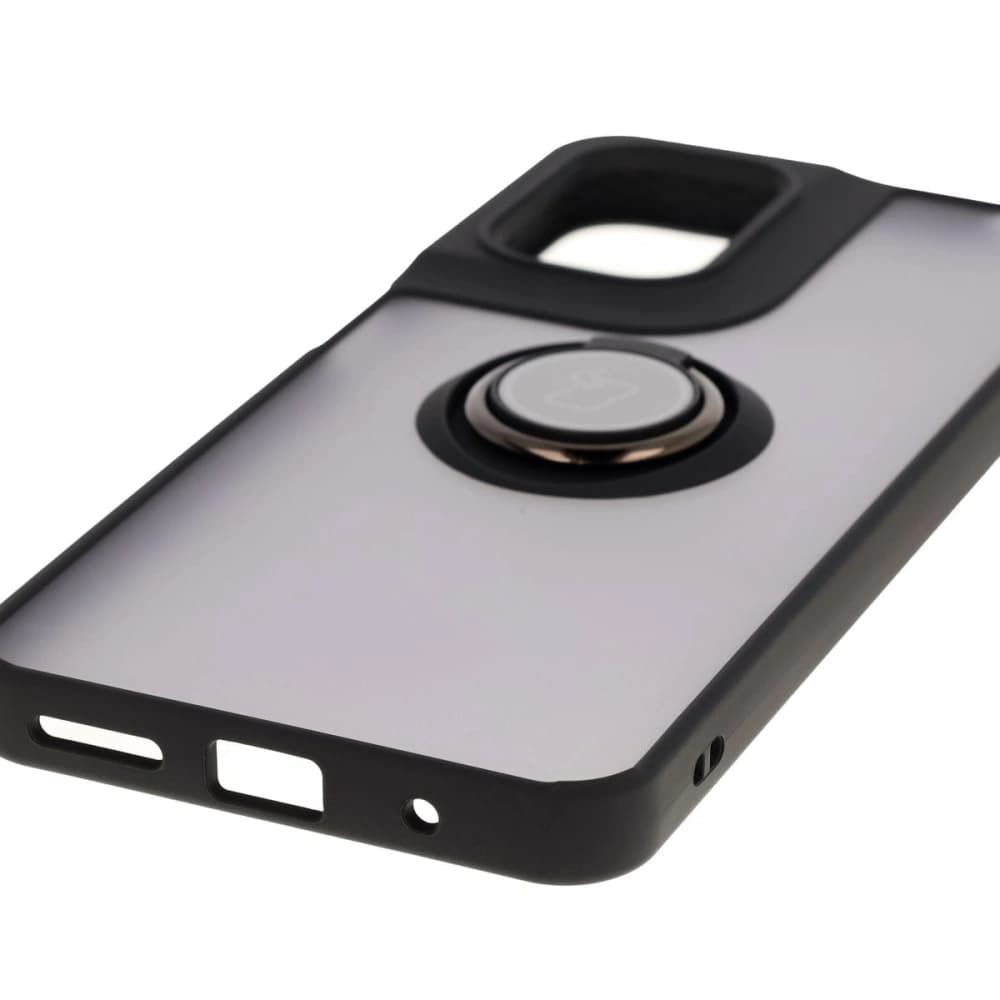 Bizon Case Hybrid Ring Motorola Moto G05 / E15 rauchig mit einem schwarzen Rahmen - 5