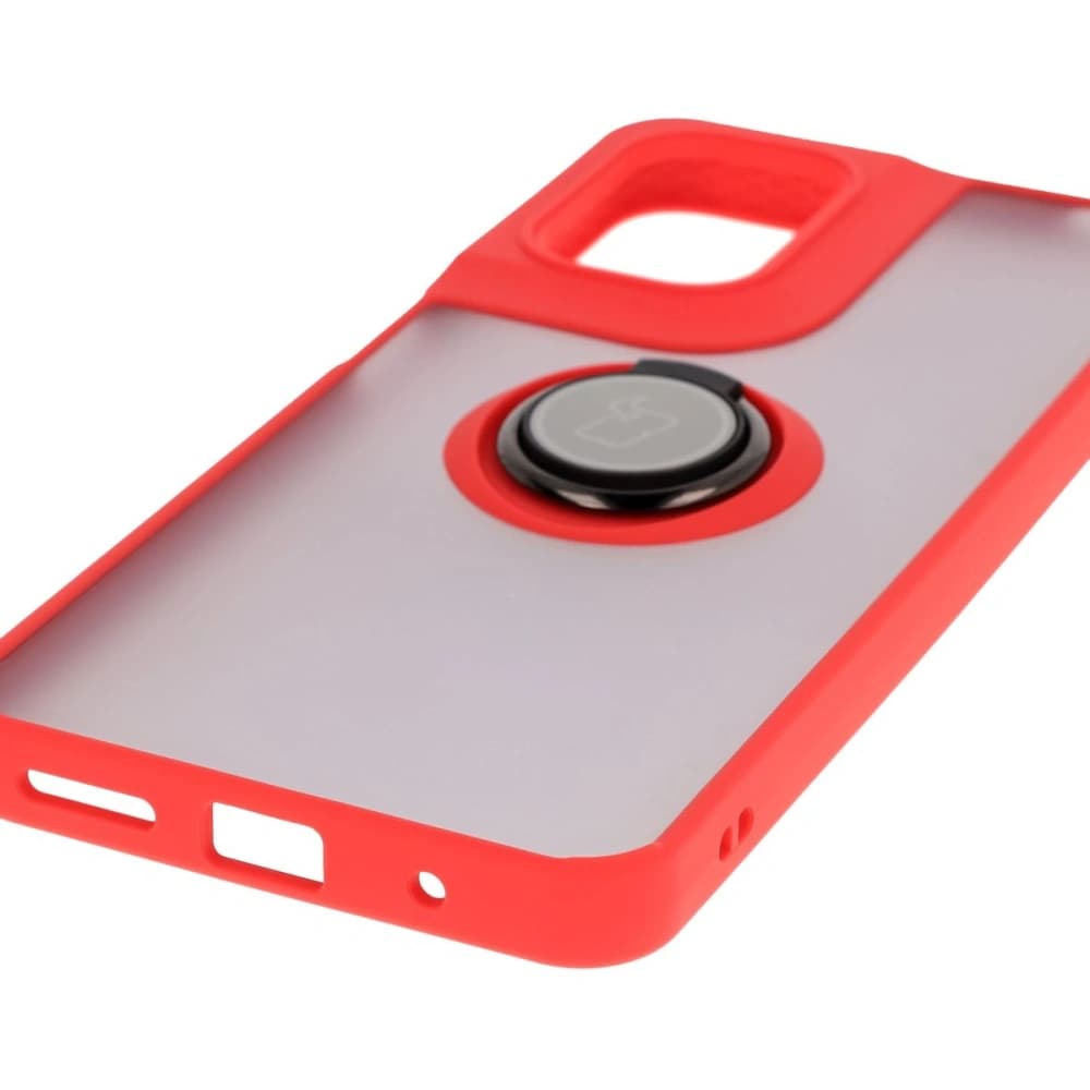 Bizon Case Hybrid Ring Motorola Moto G05 / E15 rauchig mit rotem Rahmen - 5