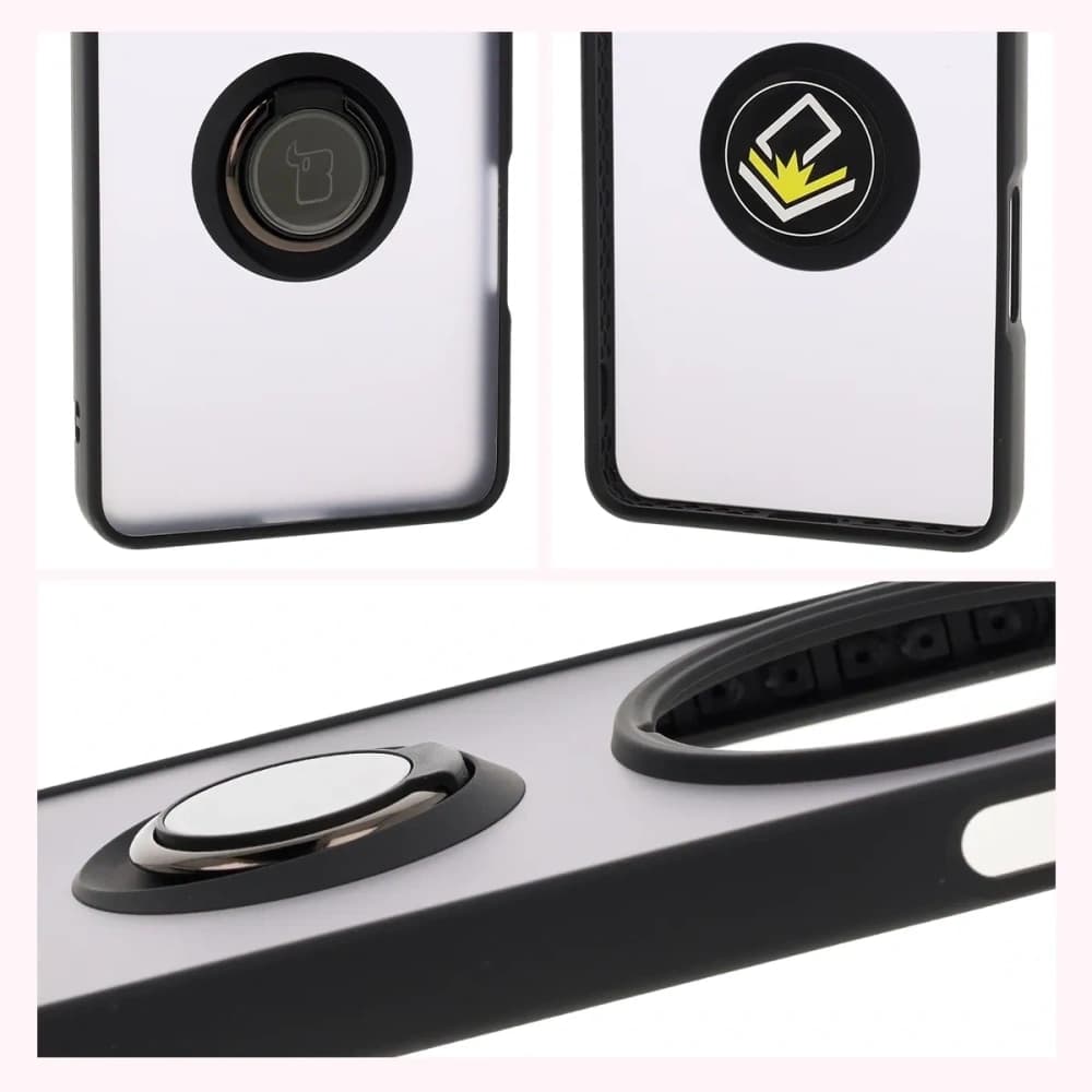 Bizon Case Hybrid Ring Oppo Find X8 Pro smoky with a black frame - 3
