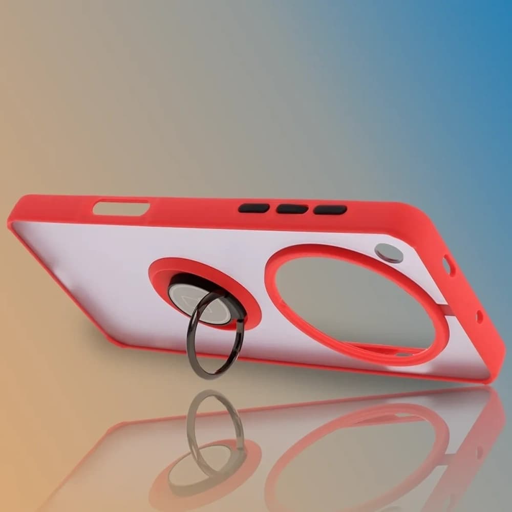 Bizon Case Hybrid Ring Oppo Find X8 Pro smoky with a red frame - 4